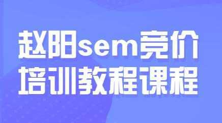 赵阳sem百度竞价排名优化教程，第30期培训课程视频-课程网