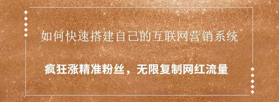 封神学员特训营：快速搭建自己的互联网营销系统，疯狂涨精准粉丝，无限复制网红流量-课程网