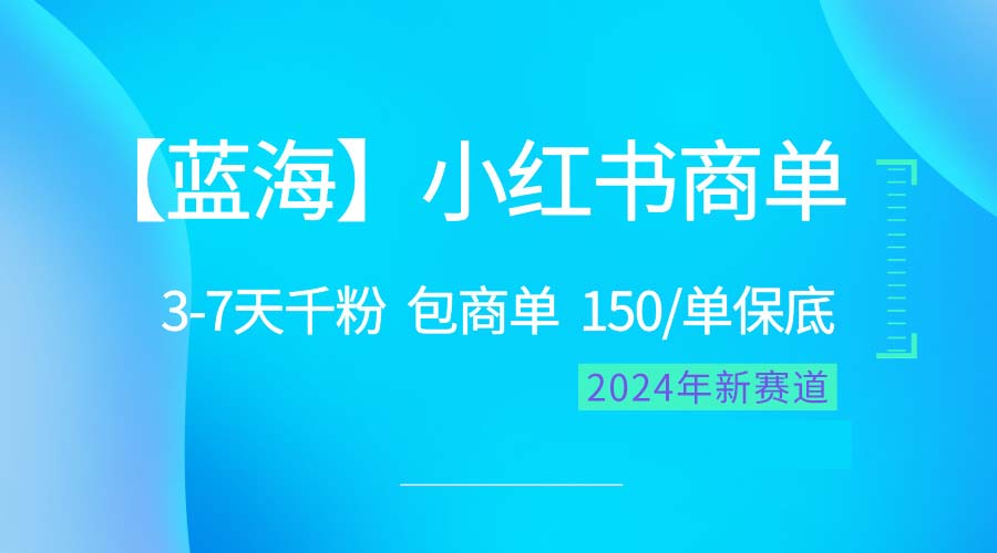 2024蓝海项目【小红书的商单】超简单，迅速千粉，最牛瀚海，百分之百挣钱-课程网