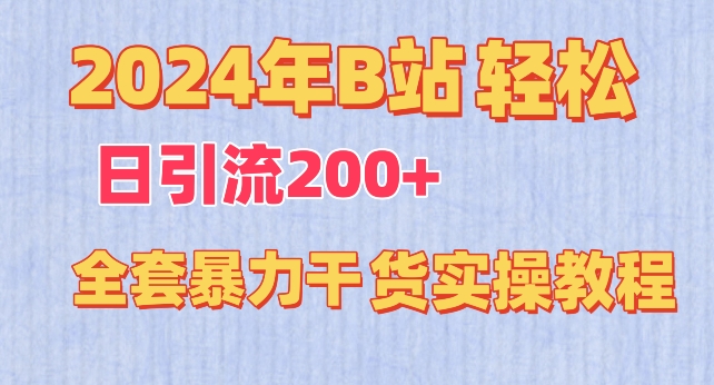 2024年B站轻松日引流200+的全套暴力干货实操教程【揭秘】-课程网