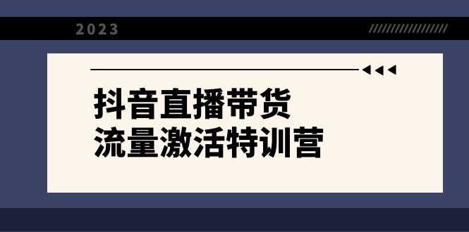 抖音直播带货-流量激活特训营，入行新手小白主播必学-暖阳网-优质付费教程和创业项目大全-课程网