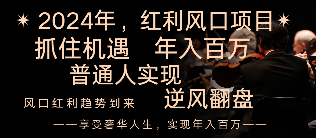 2024收益蓝海项目来临，享有第一波收益，让二追三平常人也可以实现，年收入百万-课程网