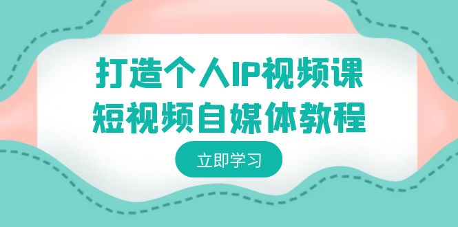 打造个人IP视频课程-短视频自媒体实例教程，本人IP怎样定位，如何盈利-课程网