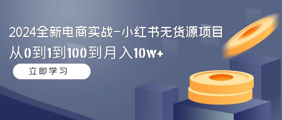 2024全社区电商实战演练-小红书的无货源电商新项目：从0到1到100到月入10w-课程网