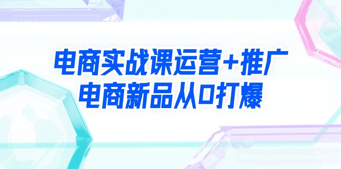 电子商务实战演练课经营 营销推广，电子商务新产品从0打穿-课程网