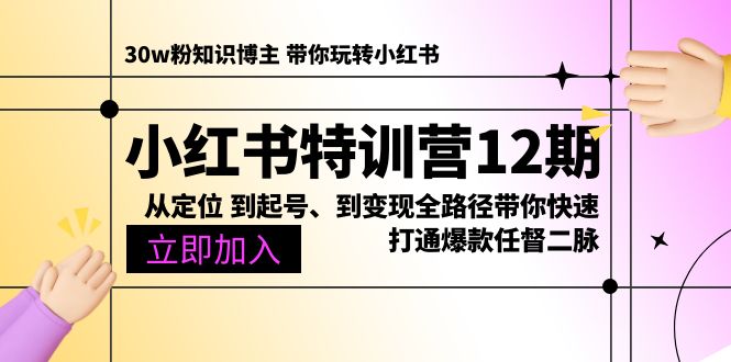 小红书的夏令营12期：从精准定位 到养号、到转现全路径陪你迅速连通爆品任督二脉-课程网