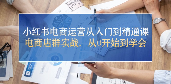 小红书电商运营从入门到精通课，电商店群实战，从0开始到学会-课程网