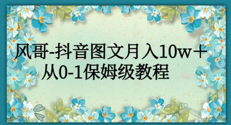 风哥-抖音图文月入10w＋，从0-1保姆级教程-课程网