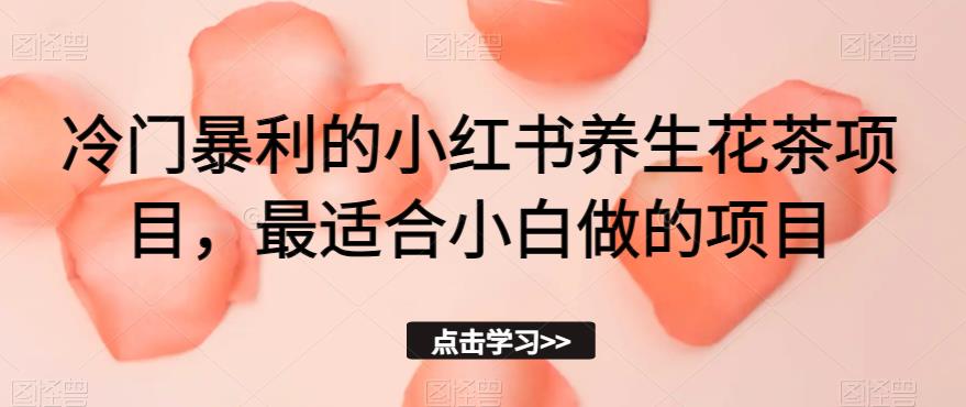 小众赚钱的小红书的养生花茶新项目，比较适合新手做的项目【揭密】-课程网