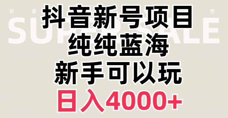 抖音蓝海跑道，一定要新账号，日入4000 【揭密】-暖阳网-优质付费教程和创业项目大全-课程网