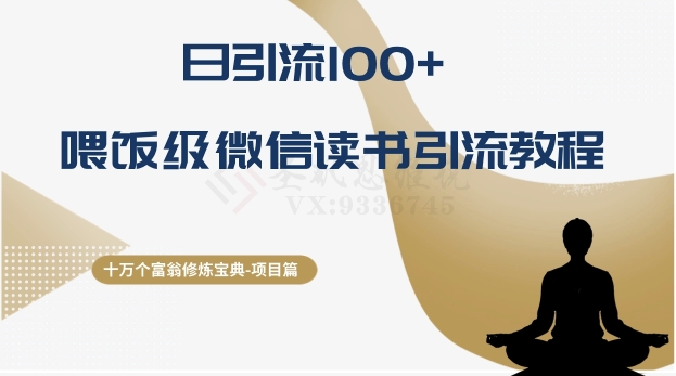 十万个富豪修练秘笈之10.日引流方法100 ，喂食级微信阅读引流教程-课程网