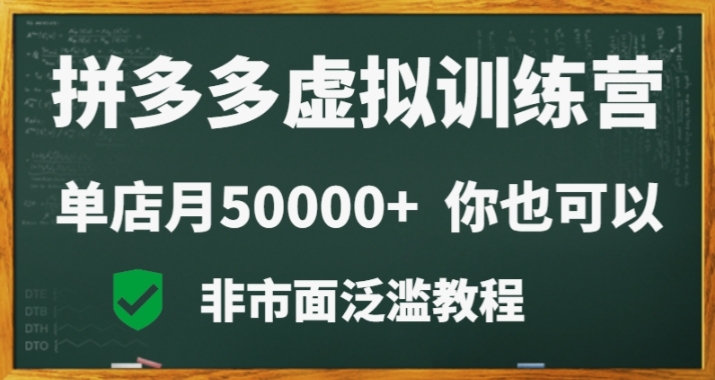 拼多多虚拟电商训练营月入30000+你也行，暴利稳定长久，副业首选-课程网