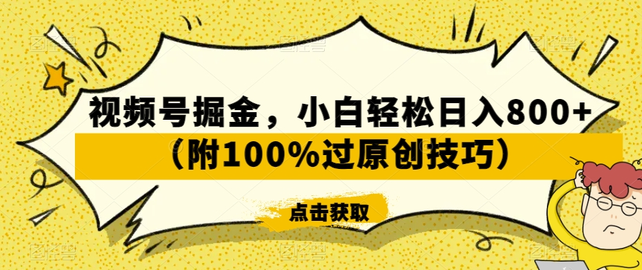 视频号掘金，小白轻松日入800+【揭秘】-课程网