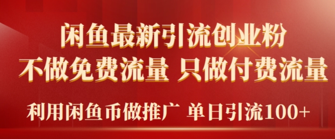 2024年闲鱼币推广引流创业粉，不做免费流量，只做付费流量，单日引流100+-课程网