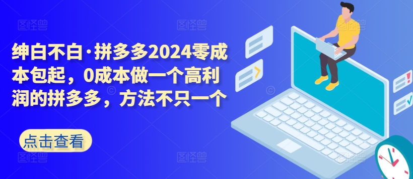 拼多多2024零成本包起，0成本做一个高利润的拼多多，方法不只一个-课程网