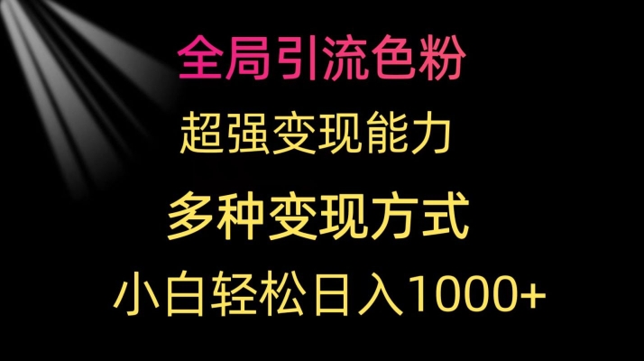 全局引流色粉，超强变现能力，多种变现方式，小白轻松日入1000+-课程网