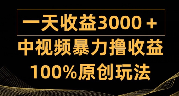 中视频暴力撸收益，日入3000+，100%原创玩法，小白轻松上手多种变现方式-课程网