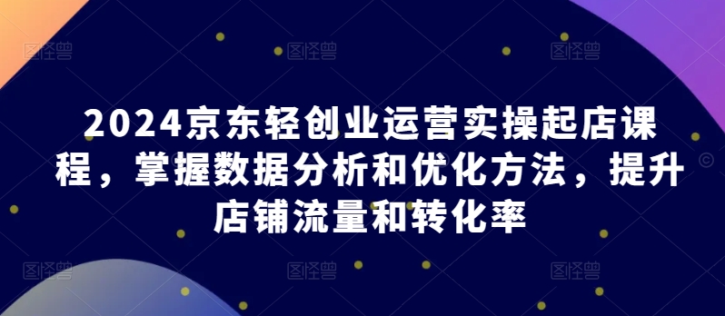 2024京东轻创业运营实操起店课程，掌握数据分析和优化方法，提升店铺流量和转化率-课程网