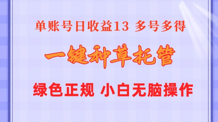 一键种草托管 单账号15分钟13元  10个账号一天130  绿色稳定 可无限推广-课程网