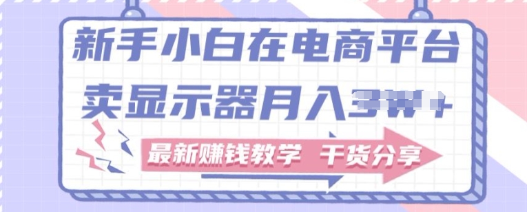 新手入门怎样做到在电商平台卖显示屏，最新赚钱课堂教学满满干货-课程网