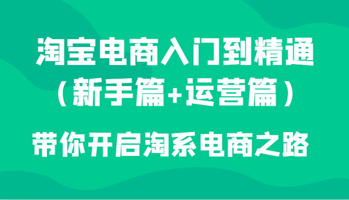 淘宝电商入门到精通陪你打开淘宝电子商务之途-课程网