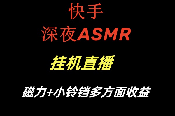 快手视频深更半夜ASMR放置挂机直播间磁性 小玲铛各个方面盈利-课程网