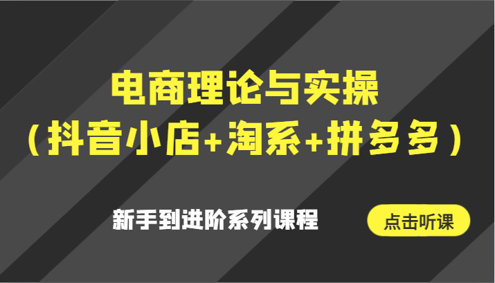 电子商务理论和实际操作初学者到升阶主题课程-课程网