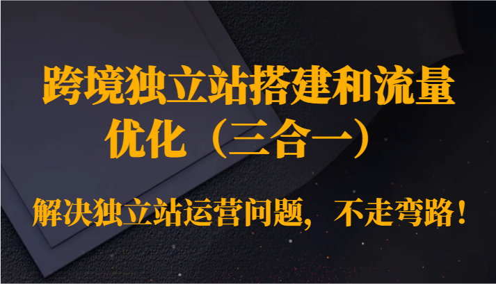 跨境独立站搭建和总流量提升处理独立站运营难题，少走弯路！-课程网