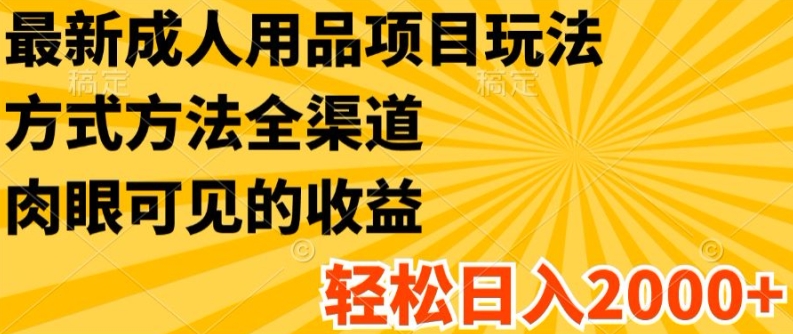 全新两性用品新项目游戏玩法，具体方法新零售，轻轻松松日入2K 【揭密】-课程网