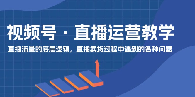 视频号 直播运营教学：直播流量的底层逻辑，直播卖货过程中遇到的各种问题-课程网