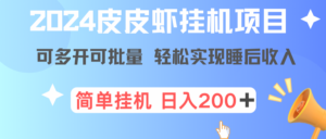 最新正规皮皮虾挂机项目，单号日入200+ 可多开可批量，简单挂机操作，轻松实现睡后收益-课程网