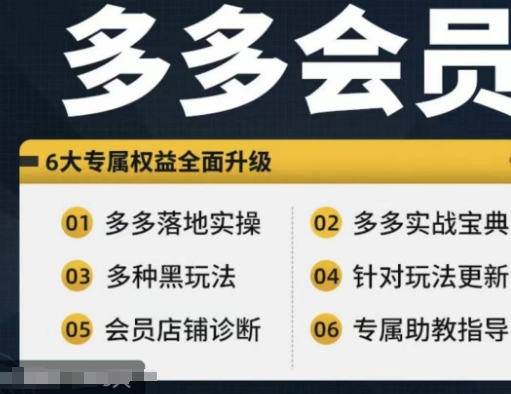 拼多多会员，拼多多平台实战演练秘笈 实战演练落地式实际操作，从初学者到高级具体内容全覆盖-课程网