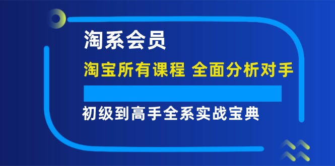 淘系会员初级到高手全系实战宝典【淘宝所有课程，全面分析对手】-课程网