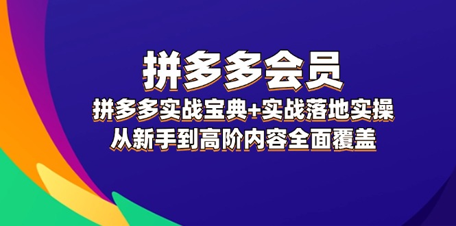 拼多多会员实战宝典+实战落地实操，从新手到高阶内容全面覆盖-课程网