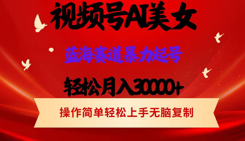 视频号AI美女跳舞，轻松月入30000+，蓝海赛道，流量池巨大，起号猛，当…-课程网