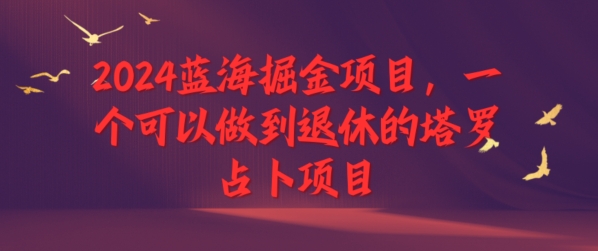 2024瀚海掘金队新项目，一个能做到退休塔罗牌占卜新项目-课程网