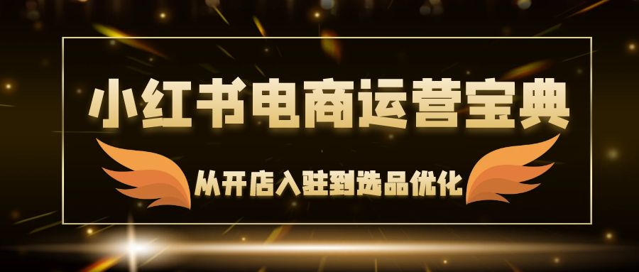 小红书电商运营宝典：从开店入驻到选品优化，一站式解决你的电商难题-课程网