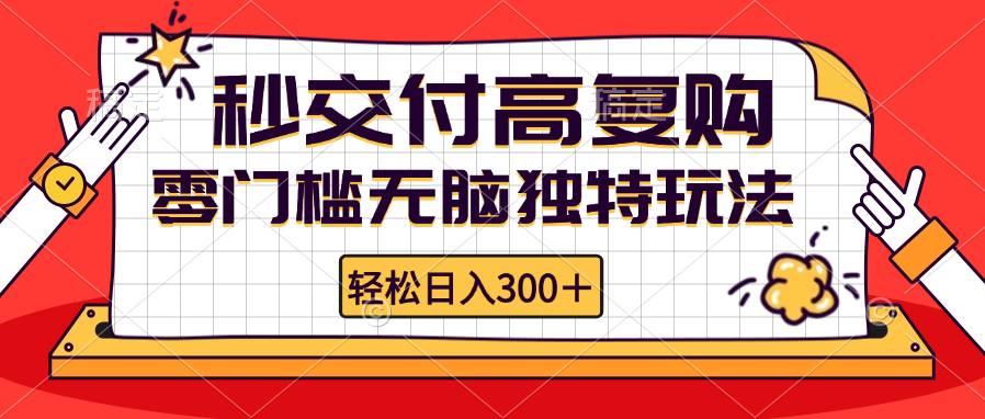 零门槛无脑独特玩法 轻松日入300+秒交付高复购   矩阵无上限-课程网