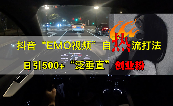 抖音视频EMO短视频自然玩法，日引500 “泛竖直”自主创业粉-课程网