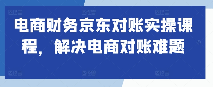 电商财务京东商城查账实操课程，处理电子商务查账难点-课程网