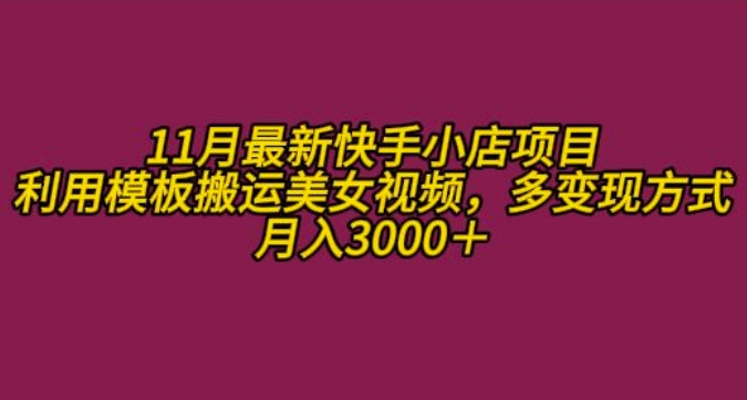 11月K总部族快手小店乐趣粉丝新项目，运用模版运送美女丝袜，多变现模式月收入3000-课程网