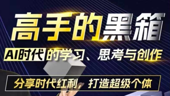 高手的黑箱：AI时代学习、思考与创作-分红时代红利，打造超级个体-课程网