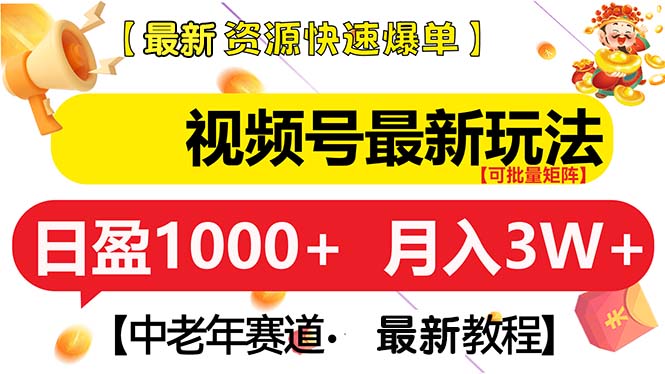 视频号最新玩法 中老年赛道 月入3W+-课程网