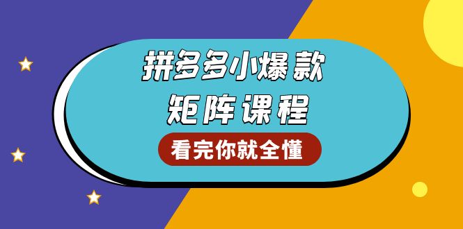 拼多多爆款矩阵课程：教你测出店铺爆款，优化销量，提升GMV，打造爆款群-课程网