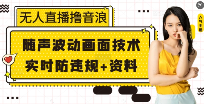 无人直播撸音浪+随声波动画面技术+实时防违规+资料【揭秘】-课程网