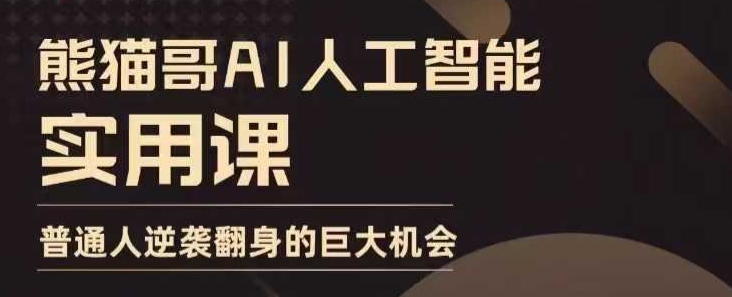 AI人工智能实用课，实在实用实战，普通人逆袭翻身的巨大机会-课程网