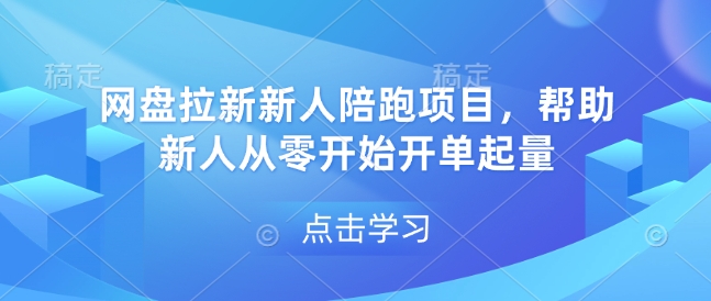 网盘拉新新人陪跑项目，帮助新人从零开始开单起量-课程网